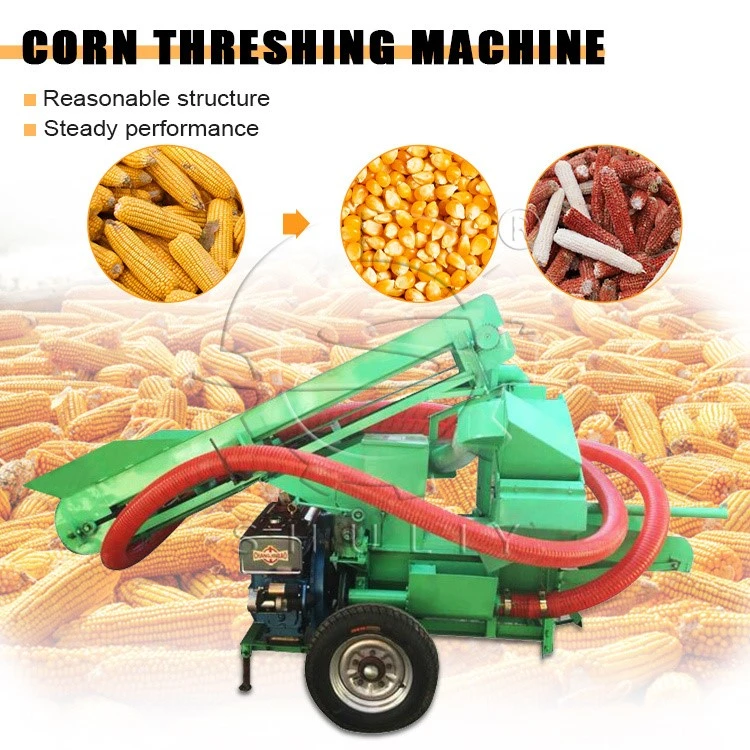 Corn threshing machine with fold conveyor Corn threshing machine with fold conveyor
